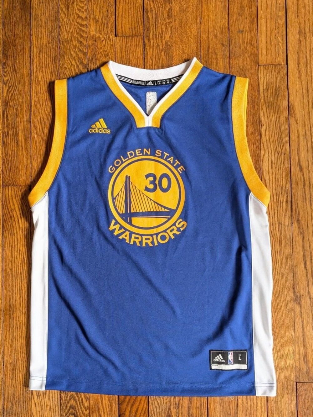 Adidas Golden State Warriors Curry 30 Youth Large Jersey